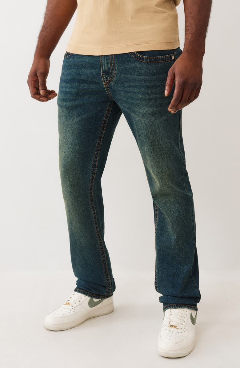 True Religion Ricky Big T-Flap Straight Leg Jeans, Alternate, color, Medium Amber Nights Wash