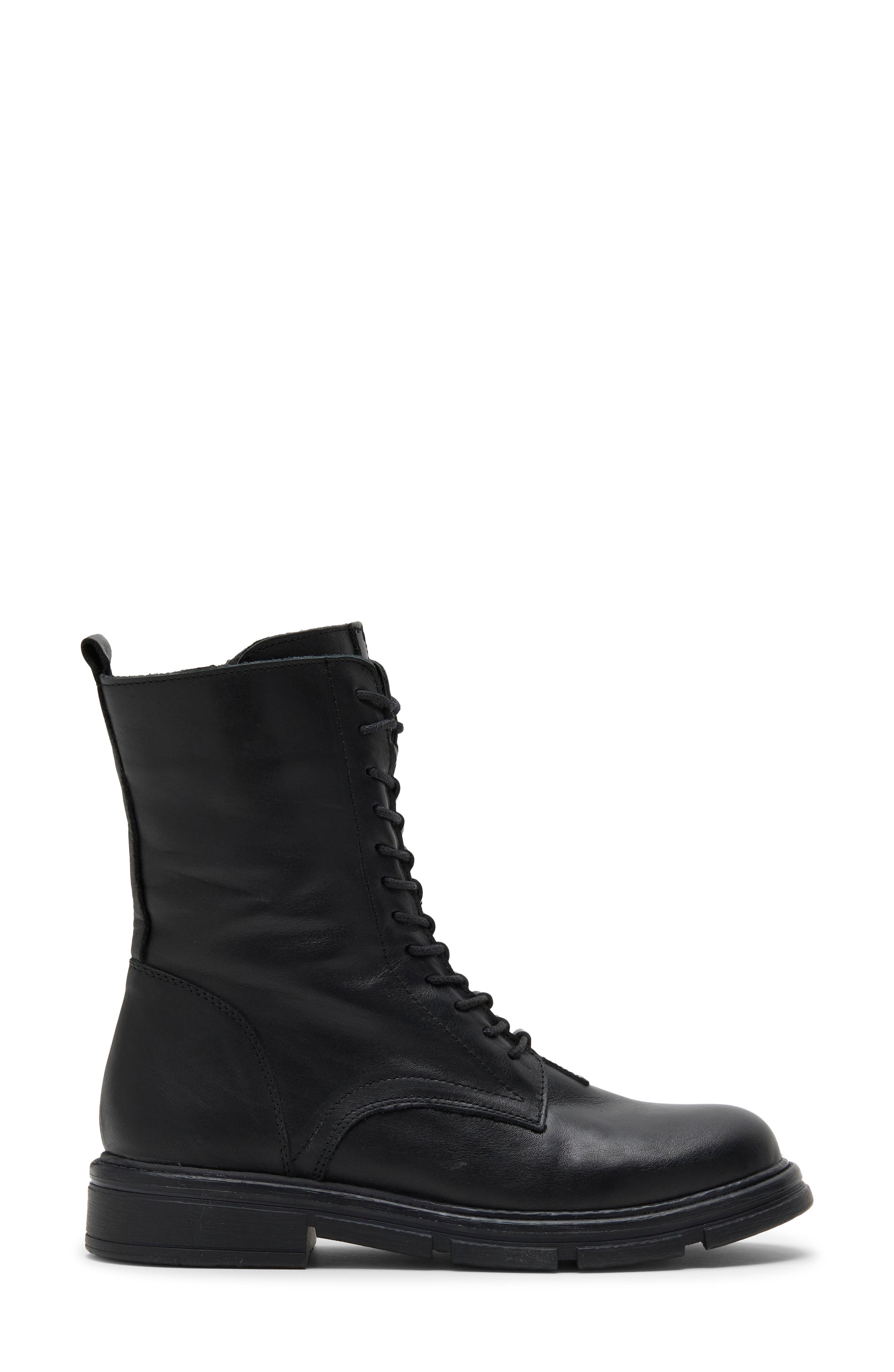 Issabel Leather Boot, Alternate, color, BLACK