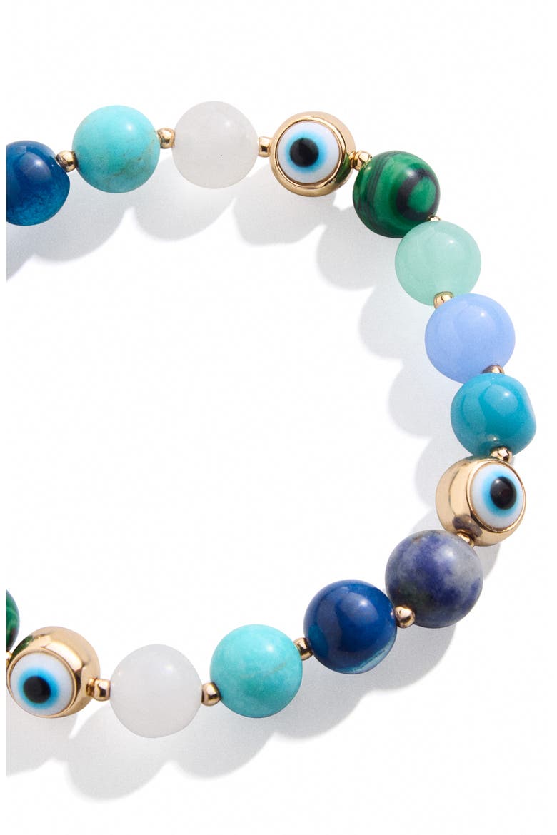 Evil Eye Beaded Stretch Bracelet, Alternate, color, COOL MULTI