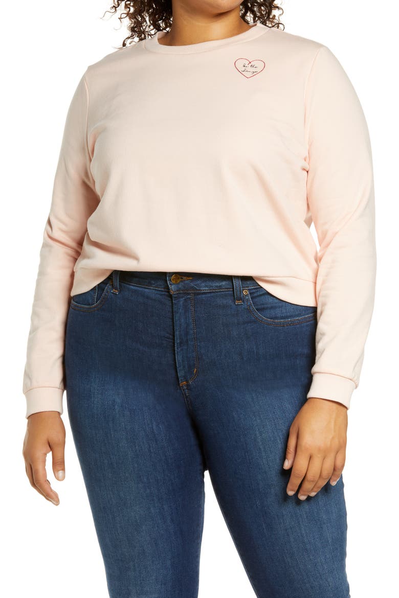 Tie Dye Crewneck Sweatshirt, Main, color, PINK BE THE CHANGE
