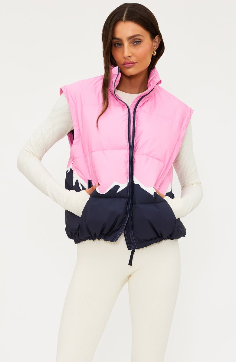 Beach Riot Kris Convertible Snowy Peaks Puffer Jacket, Alternate, color, Snowy Peaks