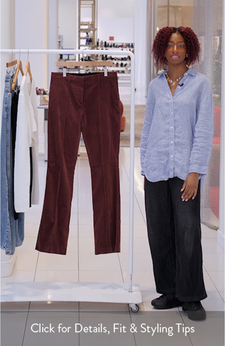 Pleated Velvet Straight Leg Pants, sales video thumbnail