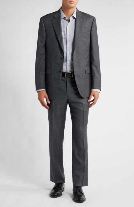 Peter Millar Flynn Classic Fit Grey Check Wool Suit