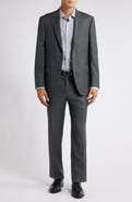 Peter Millar Flynn Classic Fit Grey Check Wool Suit