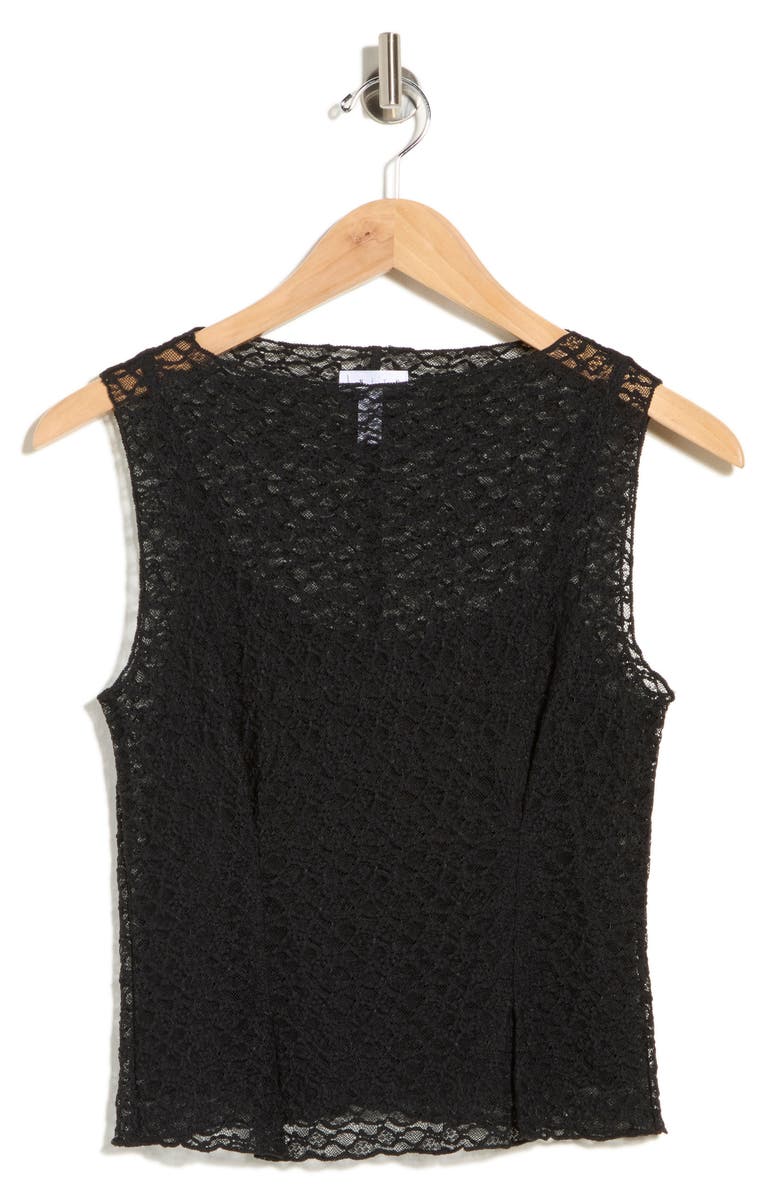 Leith Lace Sleeveless Tank, Main, color, Black