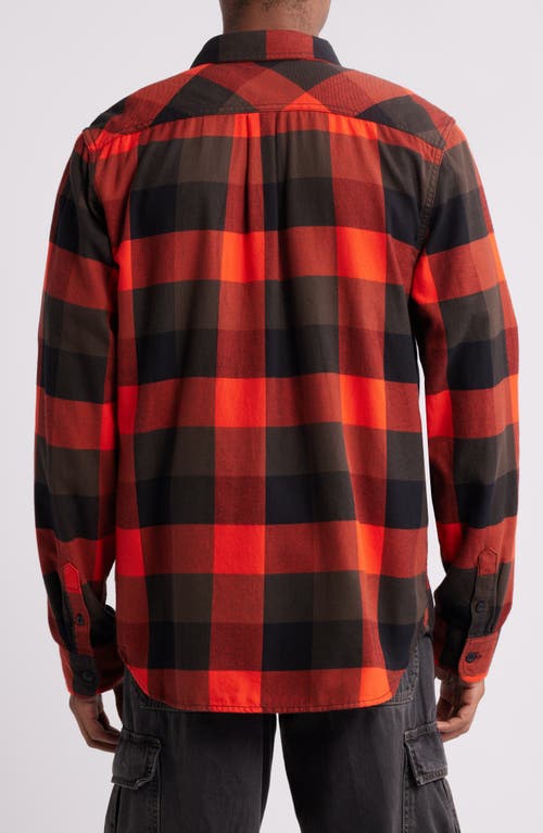 VANS VANS BOX BUFFALO CHECK FLANNEL BUTTON-UP SHIRT 