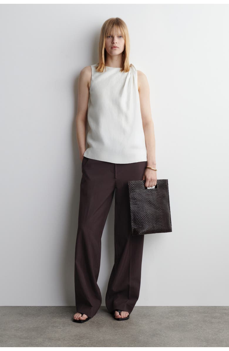 COS Twisted-Detail Linen Top, Alternate, color, White