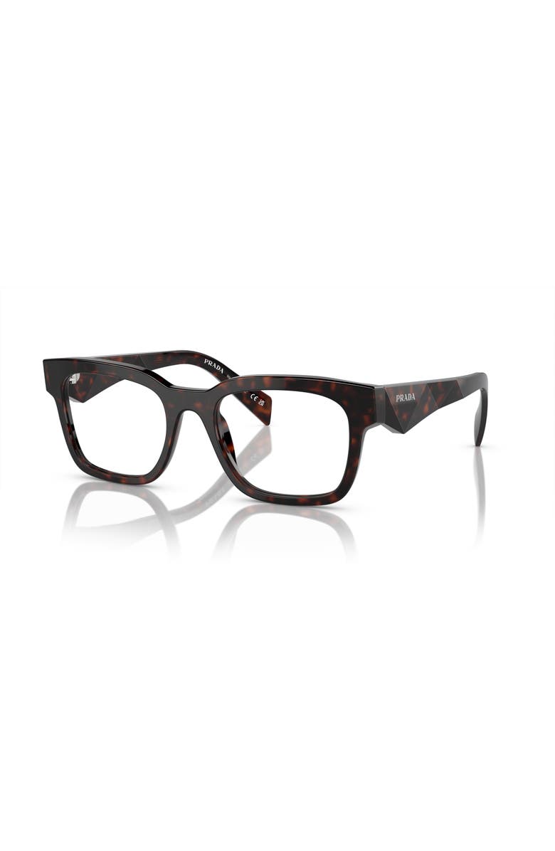 Prada 53mm Rectangle optical glasses, Main, color, Red
