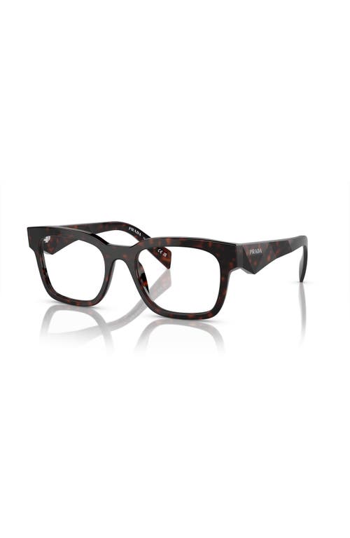 Prada 51mm Rectangle Optical Glasses In Red