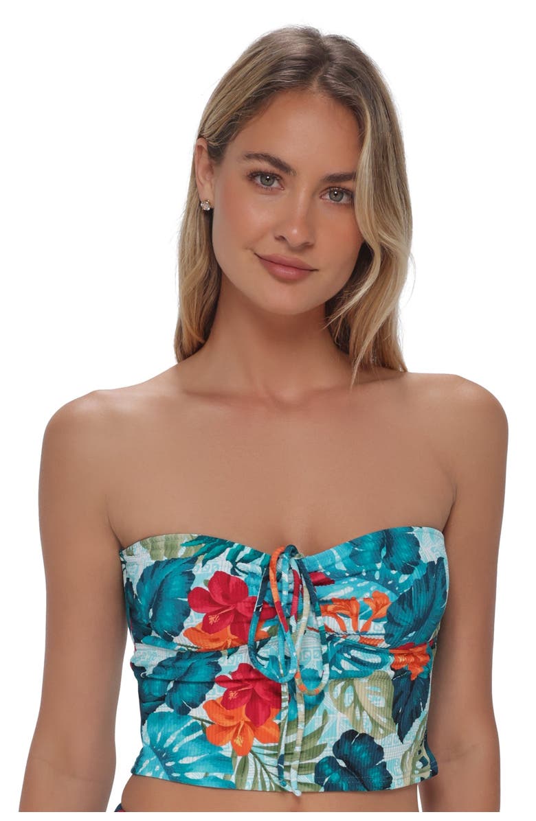 Swim Systems Dolly Crop Top Bikini Swimsuit, Alternate, color, Tiki Tango Rib