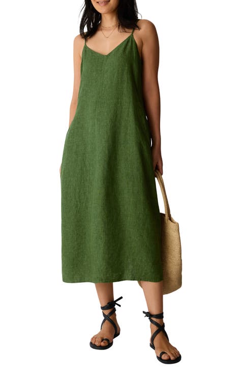 Organic Linen Lantern Shift Dress