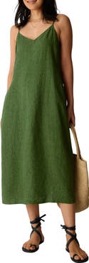 Eileen Fisher Organic Linen Lantern Shift Dress