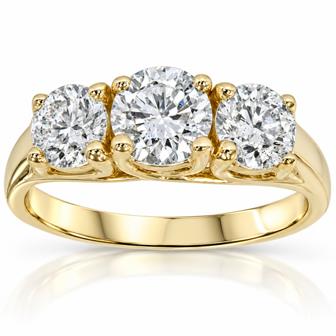 3 1/2ct Diamond 3-Stone 14k Gold Engagement Ring Lab Grown