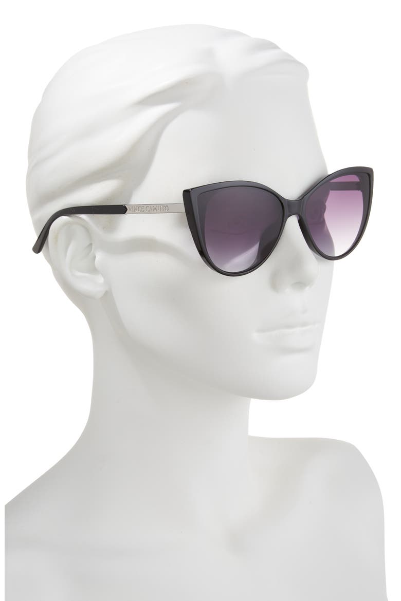58mm Cat Eye Sunglasses, Alternate, color, BLACK
