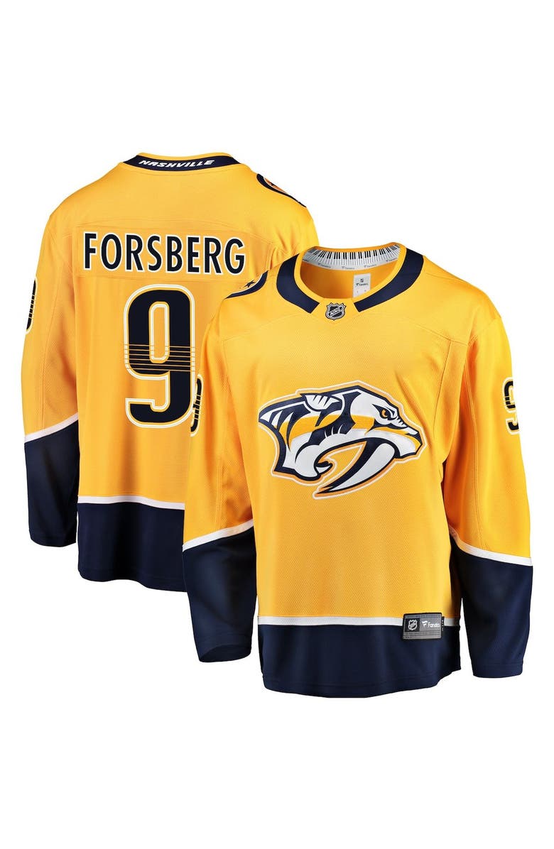 FANATICS Men's Fanatics Branded Filip Forsberg Gold Nashville Predators Breakaway Player Jersey, Main, color, 