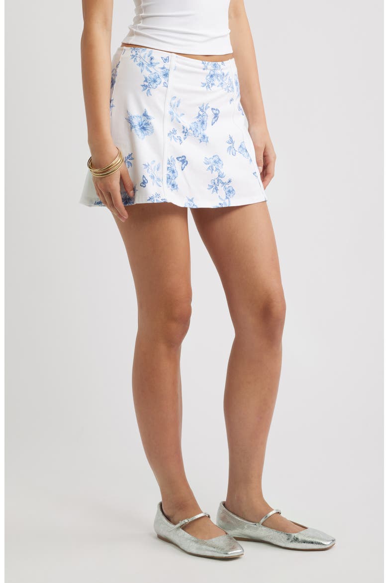 Cotton Jersey Mini Skort, Alternate, color, WHITE BLUE TALIA FLORAL