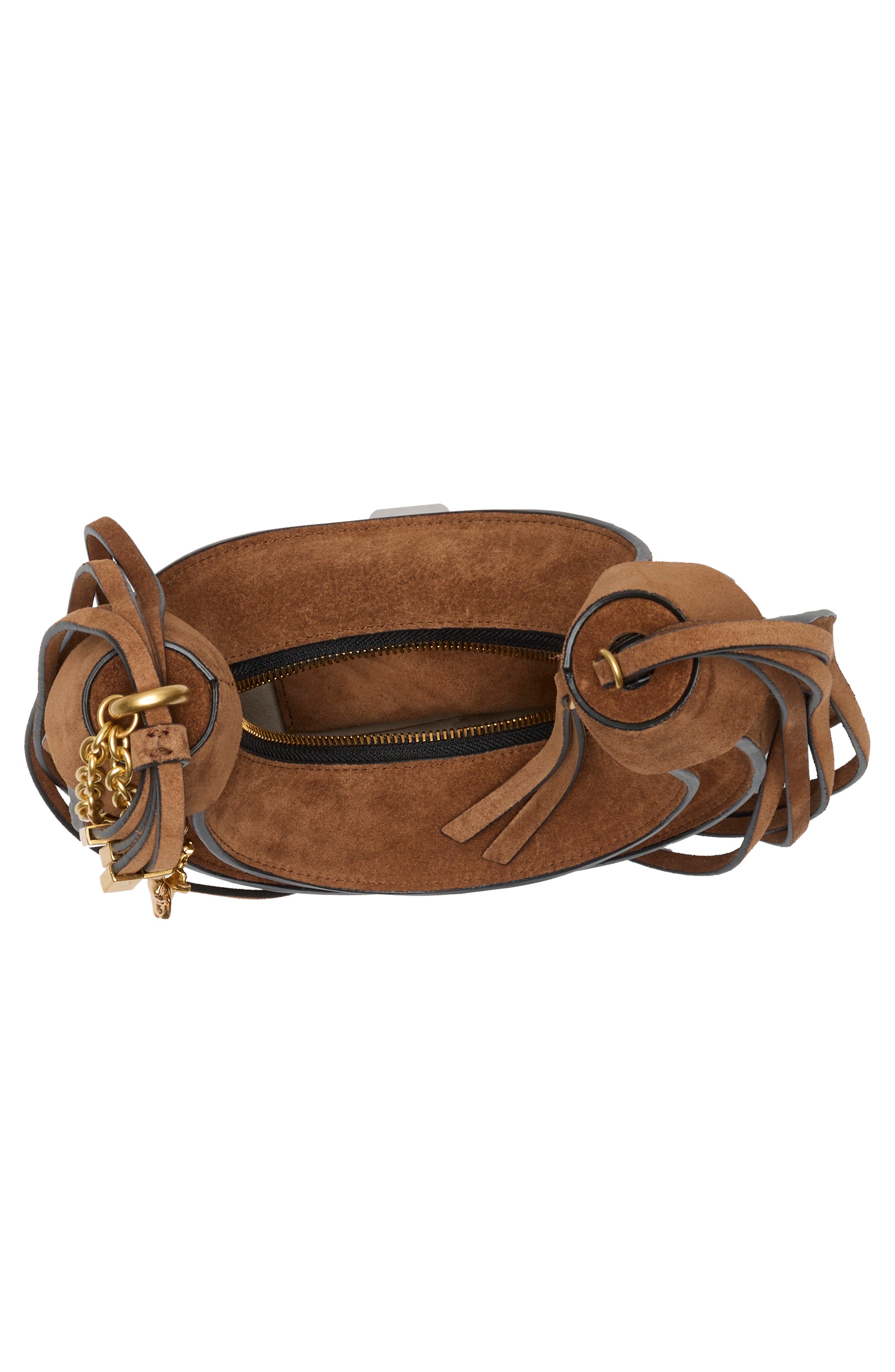 Small Banana Leather Hobo Bag, Alternate, color, NEW WALNUT