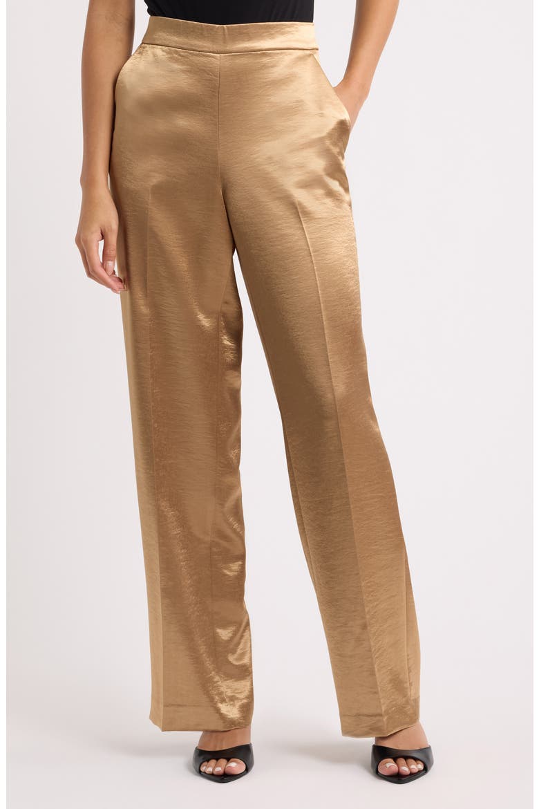 Wide Leg Pull-On Pants, Main, color, VICUNA