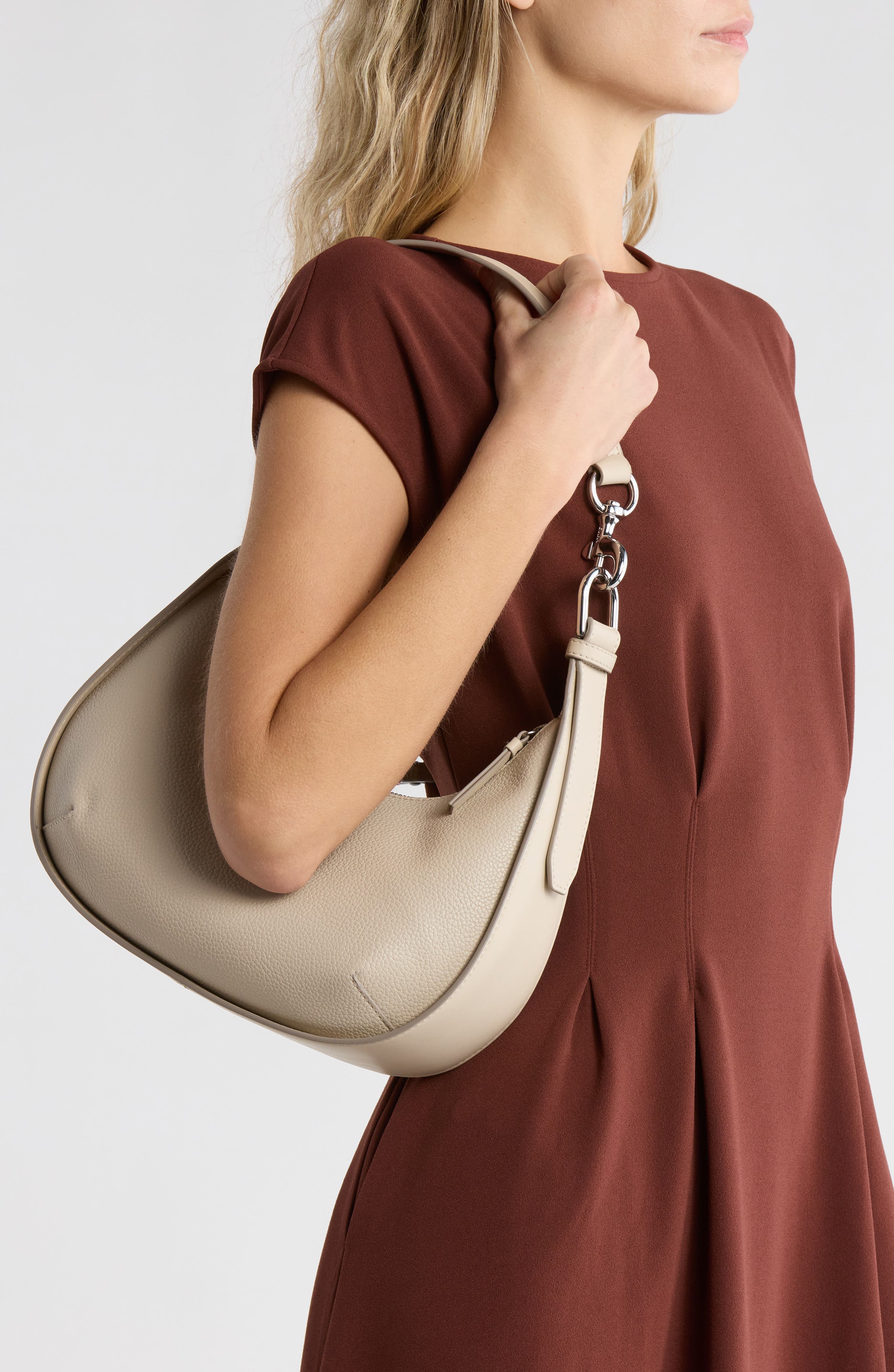 DKNY Thyme Hobo Bag, Alternate, color, Hot Cocoa