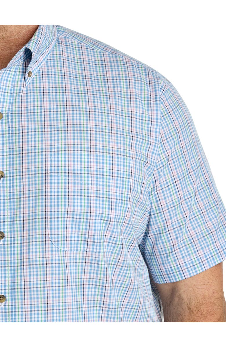 Harbor Bay by DXL Big & Tall Easy-Care Multi Plaid Sport Shirt, Alternate, color, Blue Multi