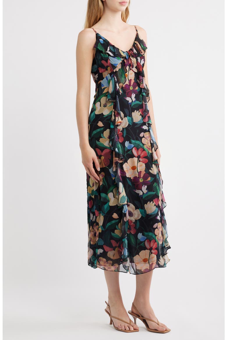 Sorsha Ruffle Ankle Dress, Alternate, color, BLACK ANDALUSIA PRINT