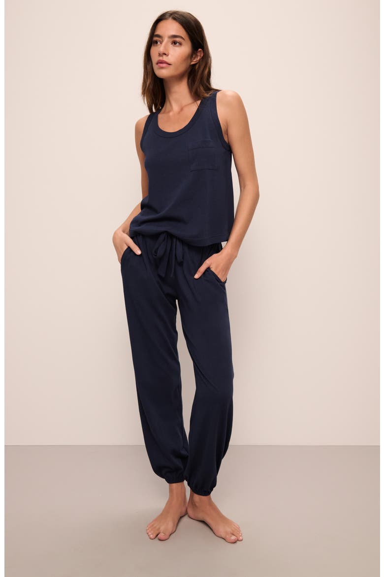 Solid Pajama Tank Top, Alternate, color, NAVY