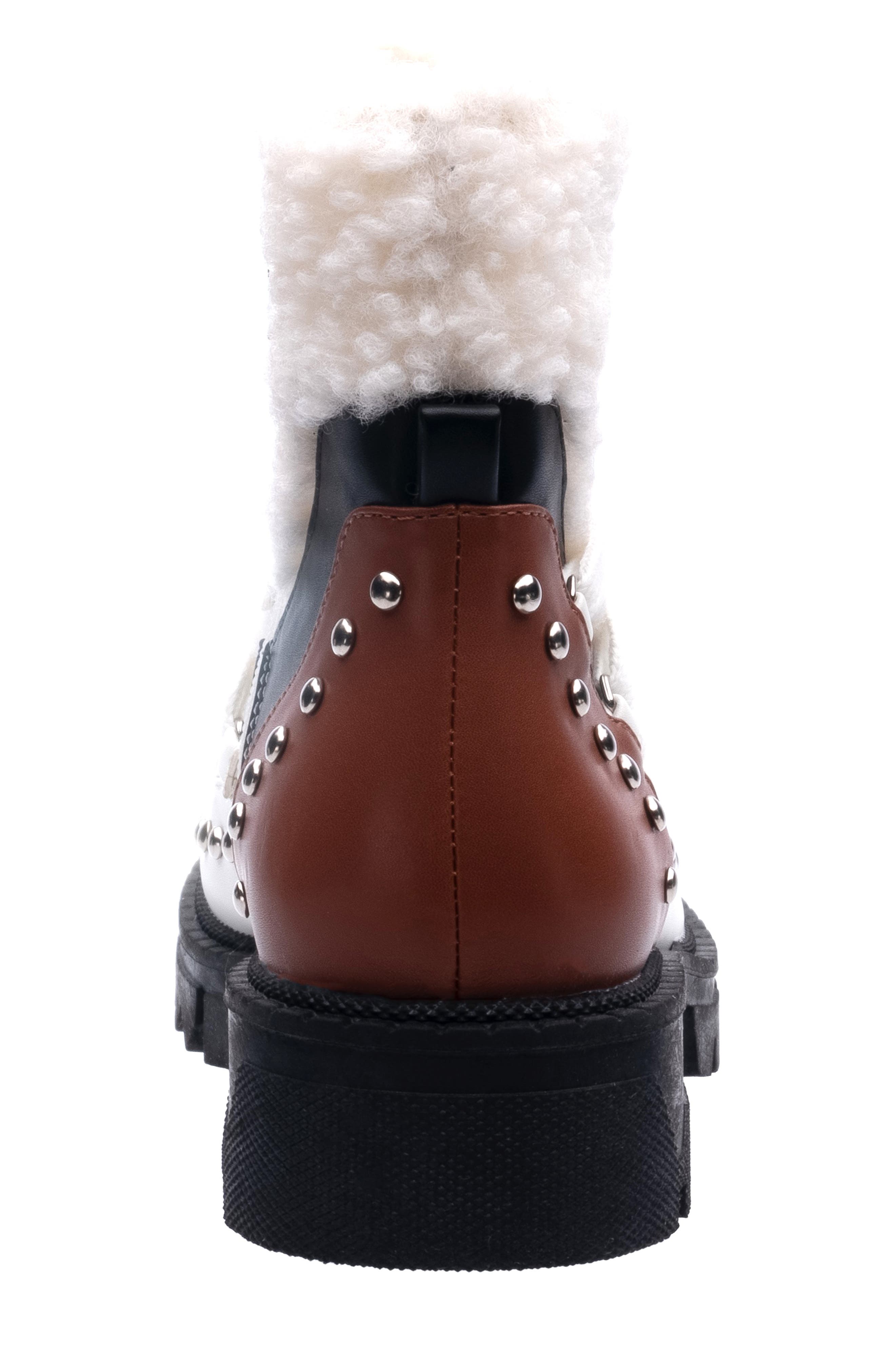 NINETY UNION Snowball Faux Shearling Lug Sole Bootie, Alternate, color, 