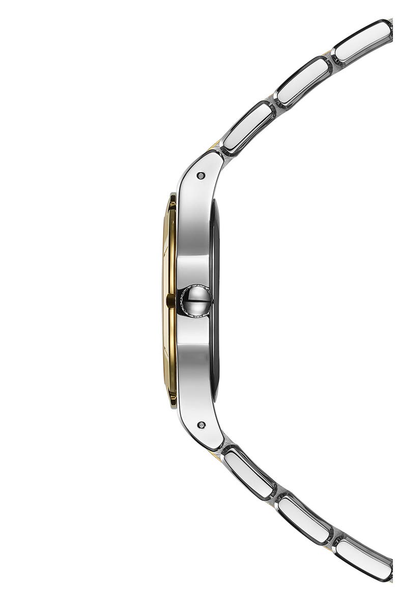 Be Balmain Diamond Moon Phase Bracelet Watch, 33mm, Alternate, color, STAINLESS STEEL/ YELLOW GOLD