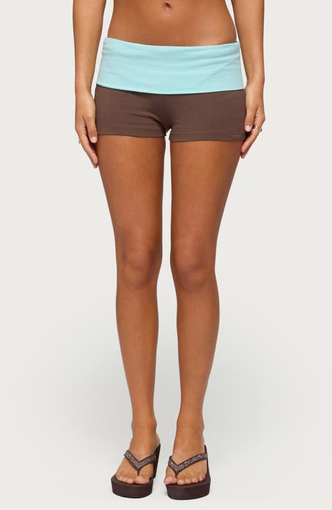 Emmey Contrast Foldover Waistband Shorts