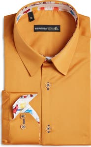 Siragusa Printed Silk Trim Dress Shirt