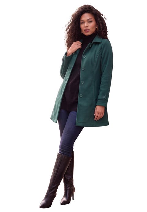 Plus Size Button Up Fleece Jacket