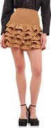 Endless Rose Smocked Tiered Ruffle Miniskirt