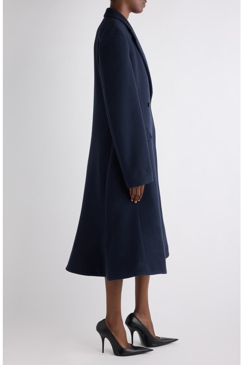 Godet Wool Midi Coat, Alternate, color, 8230 CORPORATE NAVY