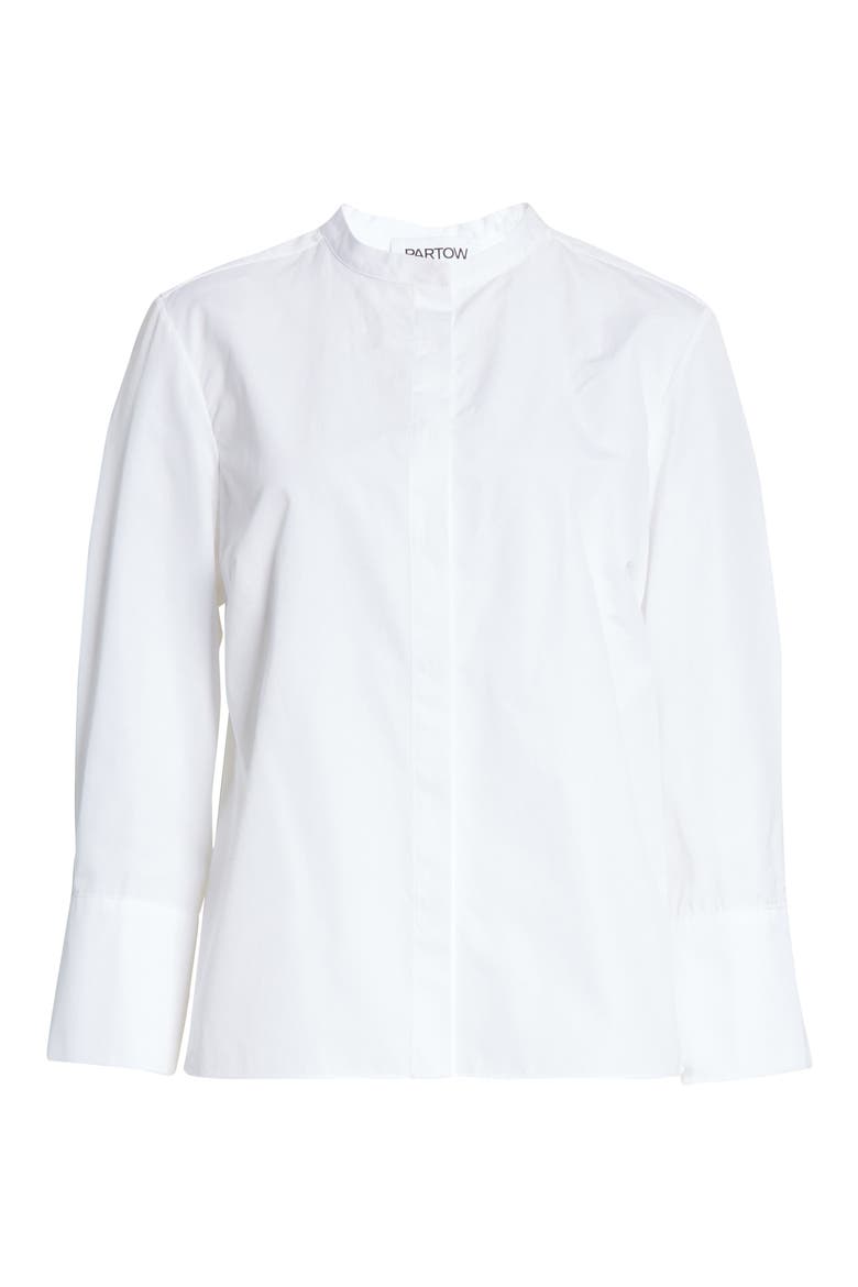 Bell Poplin Blouse, Alternate, color, WHITE