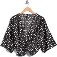 Renee C Polka Dot Front Twist Top