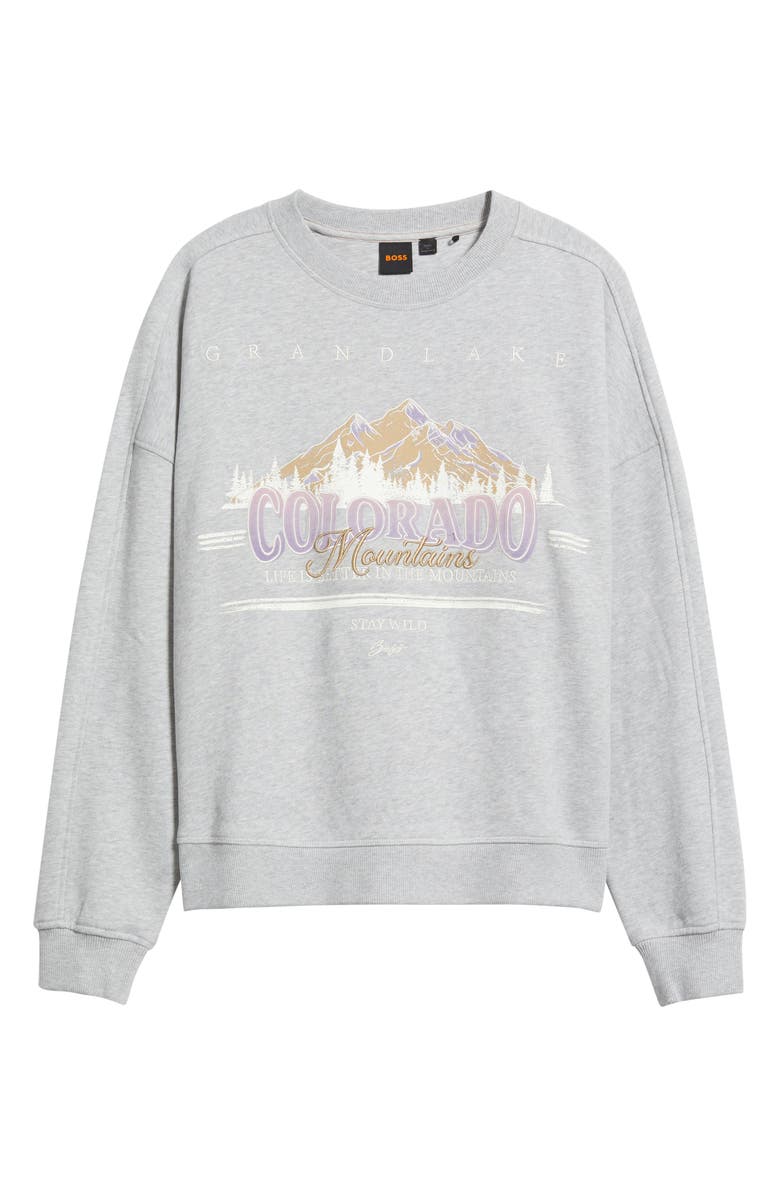 BOSS Orange Cotton Sweatshirt, Alternate, color, Light/ Pastel Grey