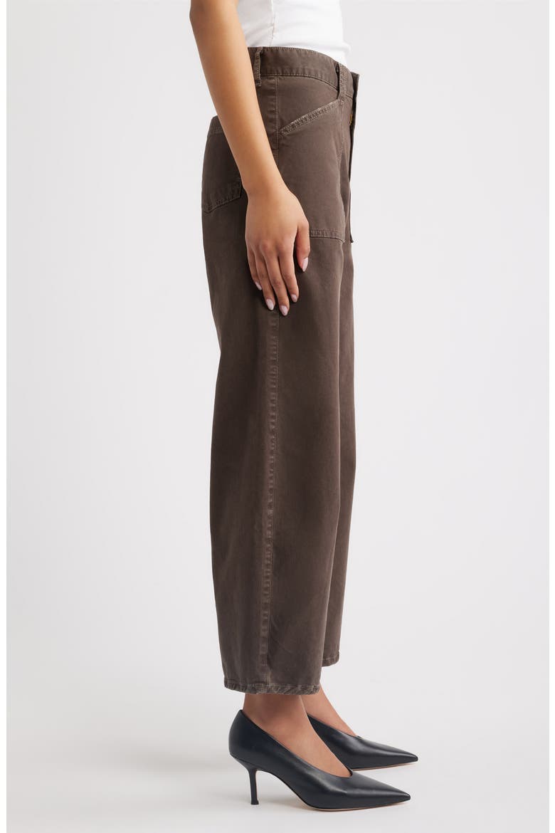 Pomonok High Waist Stretch Cotton Twill Ankle Pants, Alternate, color, BROWN