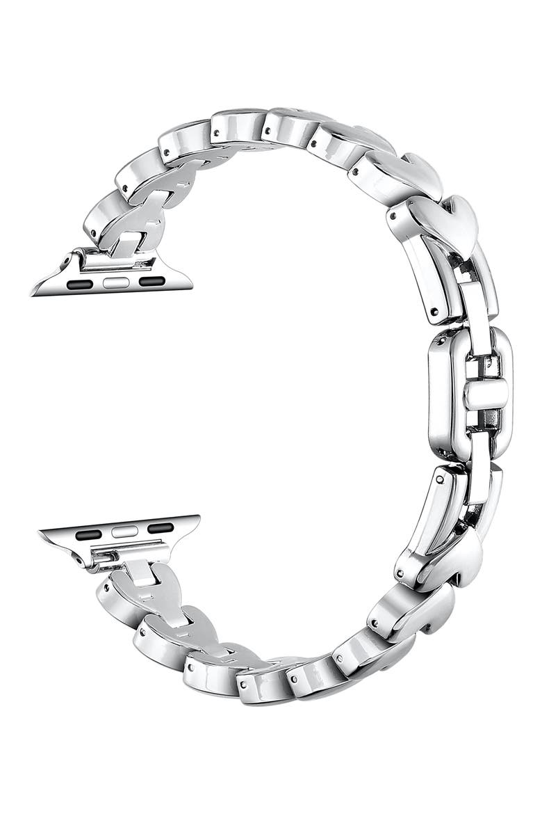 Archer Heart Bracelet Apple Watch® Watchband, Alternate, color, SILVER