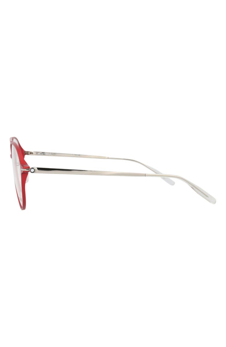 Montblanc 55mm Aviator Optical Glasses, Alternate, color, Red Silver Transparent