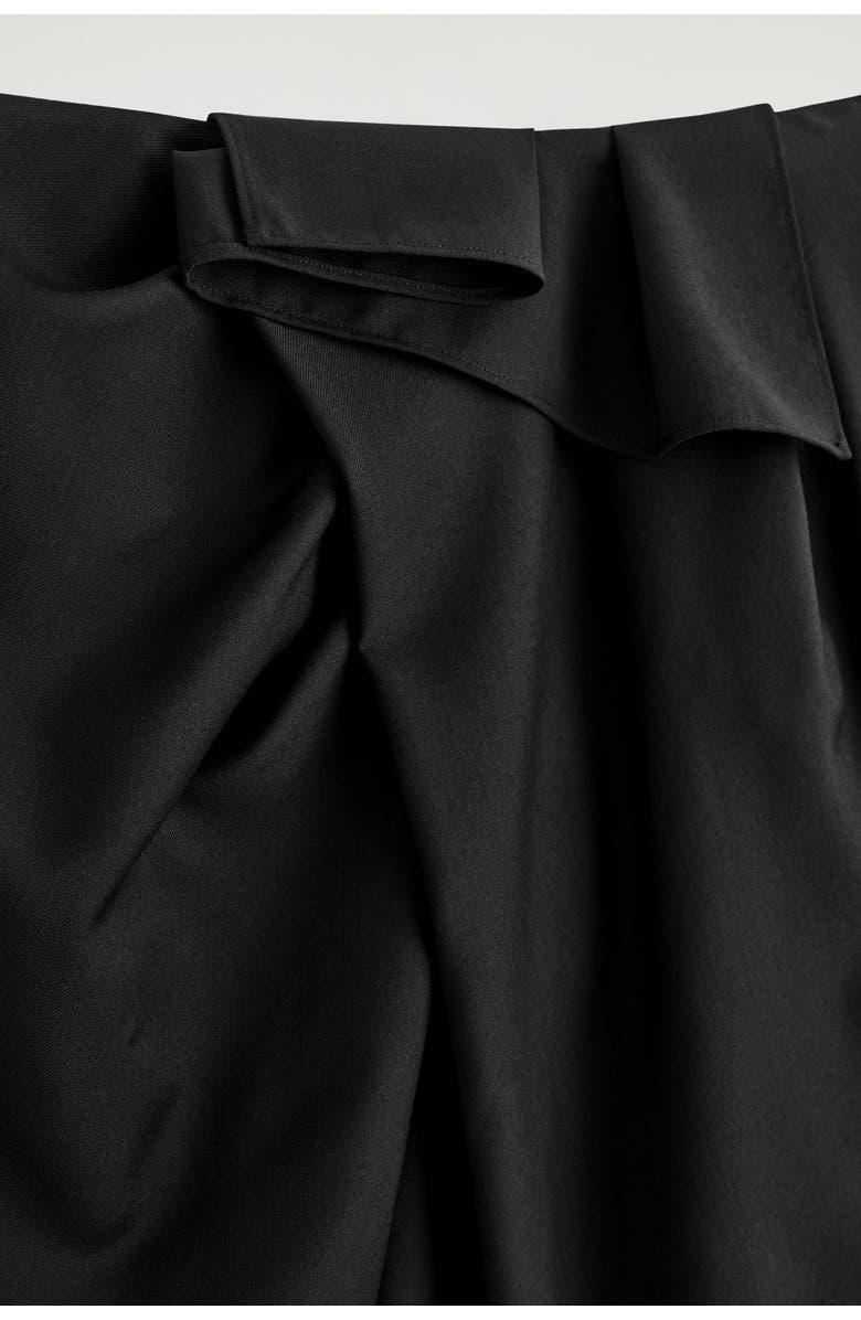 COS Draped Wool Wrap-Effect Midi Skirt, Alternate, color, Black