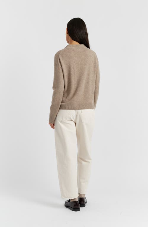 Chinti & Parker Wool Cashmere Blend V Neck Collared Sweater In Gold