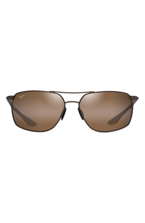 Puu Kukui 58mm Polarized Rectangle Sunglasses