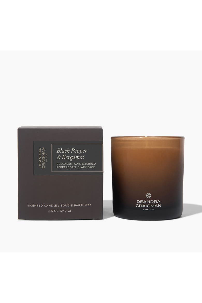 Black Pepper & Bergamot Candle & Playlist, Main, color, Brown