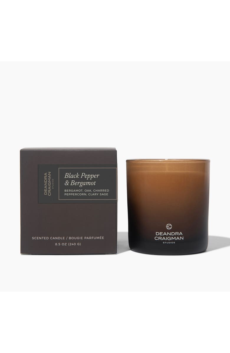 DeAndra Craigman Studios Black Pepper & Bergamot Candle & Playlist, Main, color, Brown