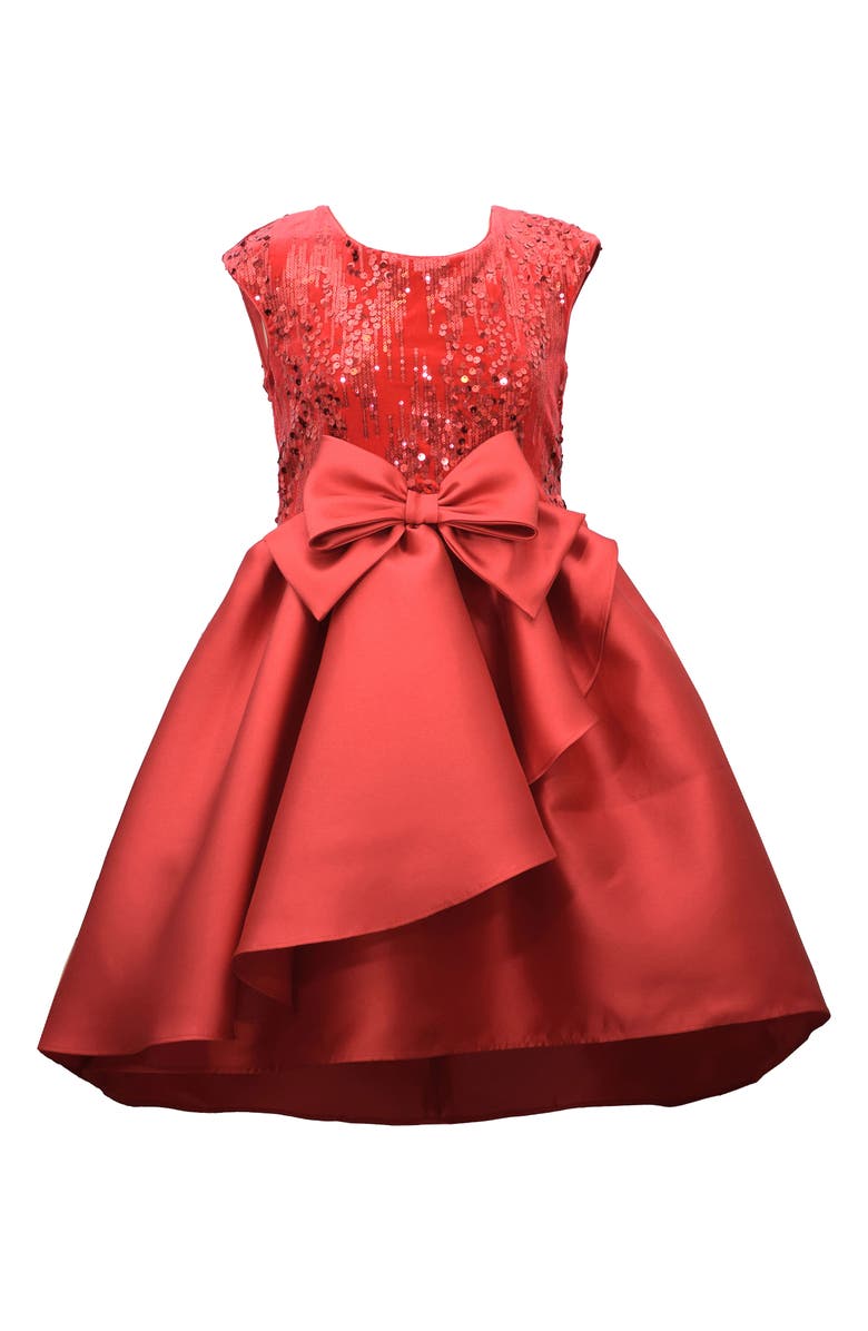 Iris & Ivy Kids' Sequin Velvet & Mikado Party Dress, Main, color, 
