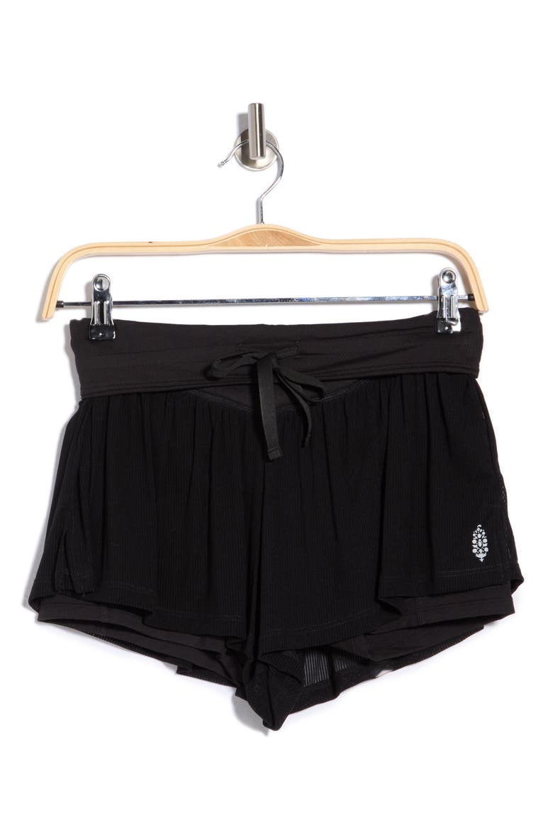 Sunset High Waist Performance Shorts, Alternate, color, BLACK