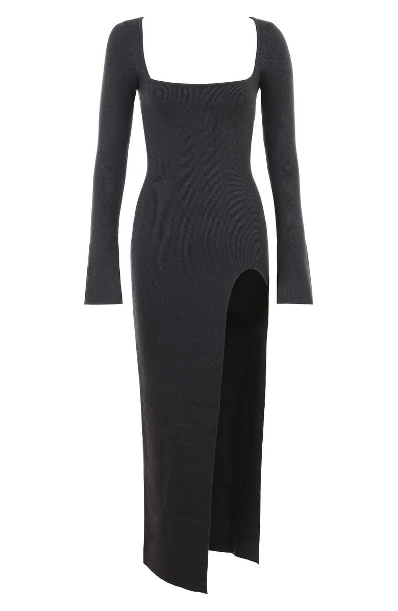HOUSE OF CB Tolani Square Neck Long Sleeve Rib Maxi Dress, Alternate, color,