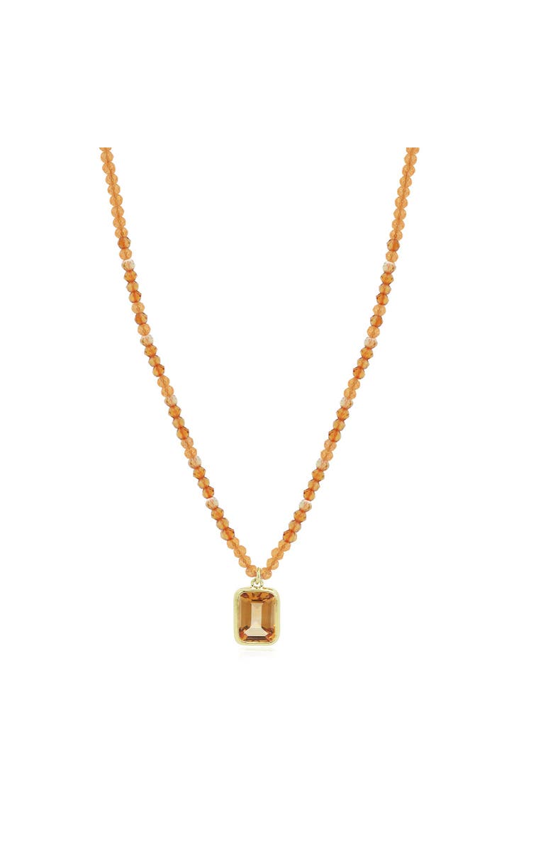 The Lovery Fine Jewelry Citrine Bead Bezel Necklace, Main, color, Citrine