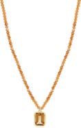 The Lovery Fine Jewelry Citrine Bead Bezel Necklace