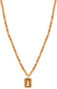 The Lovery Fine Jewelry Citrine Bead Bezel Necklace